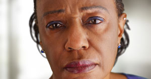 Sorrowful black woman